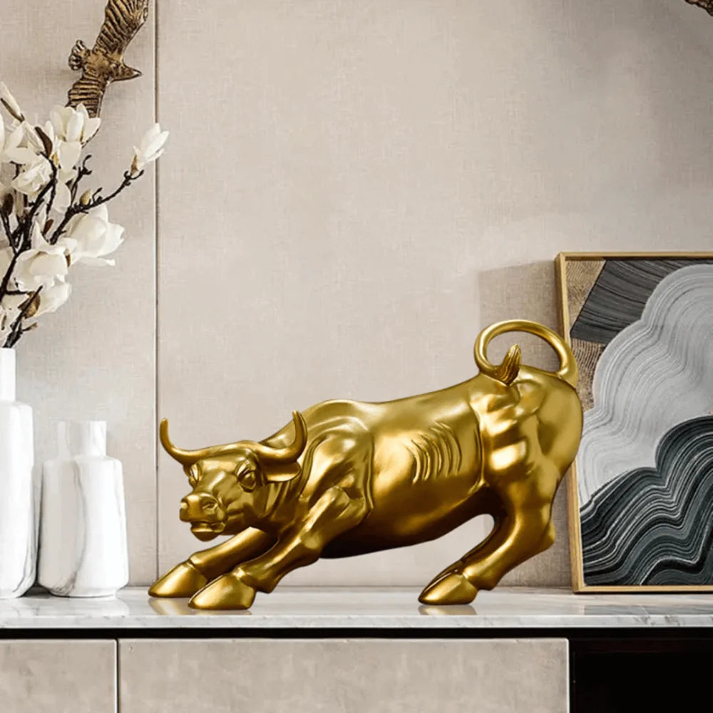 Escultura Toro de Wall Street Dorado