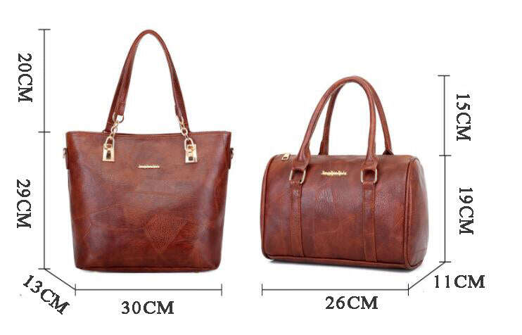 SET 6 PIEZAS - Bolsos de Mujer en Piel Verdadera - Diseño polivalente, clásico y resistente.