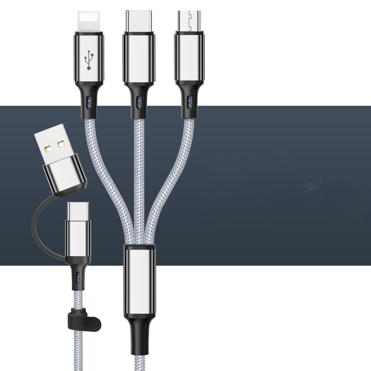 Cable 3 en 1 TurboCharge Reforzado