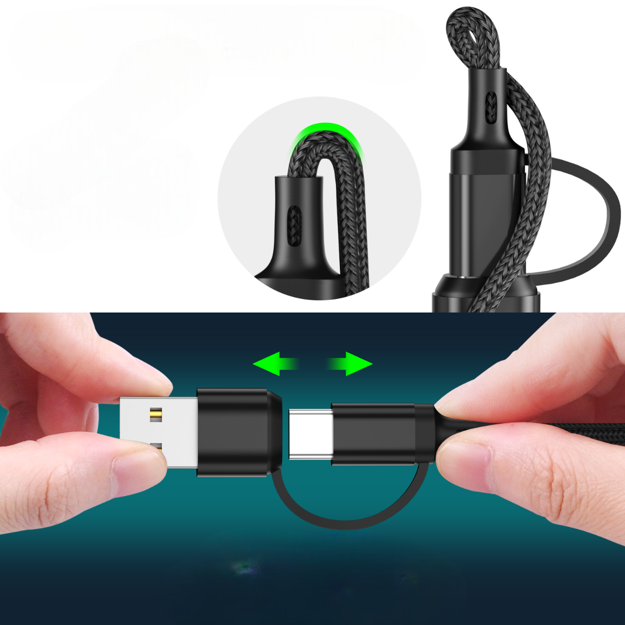 Cable 3 en 1 TurboCharge Reforzado