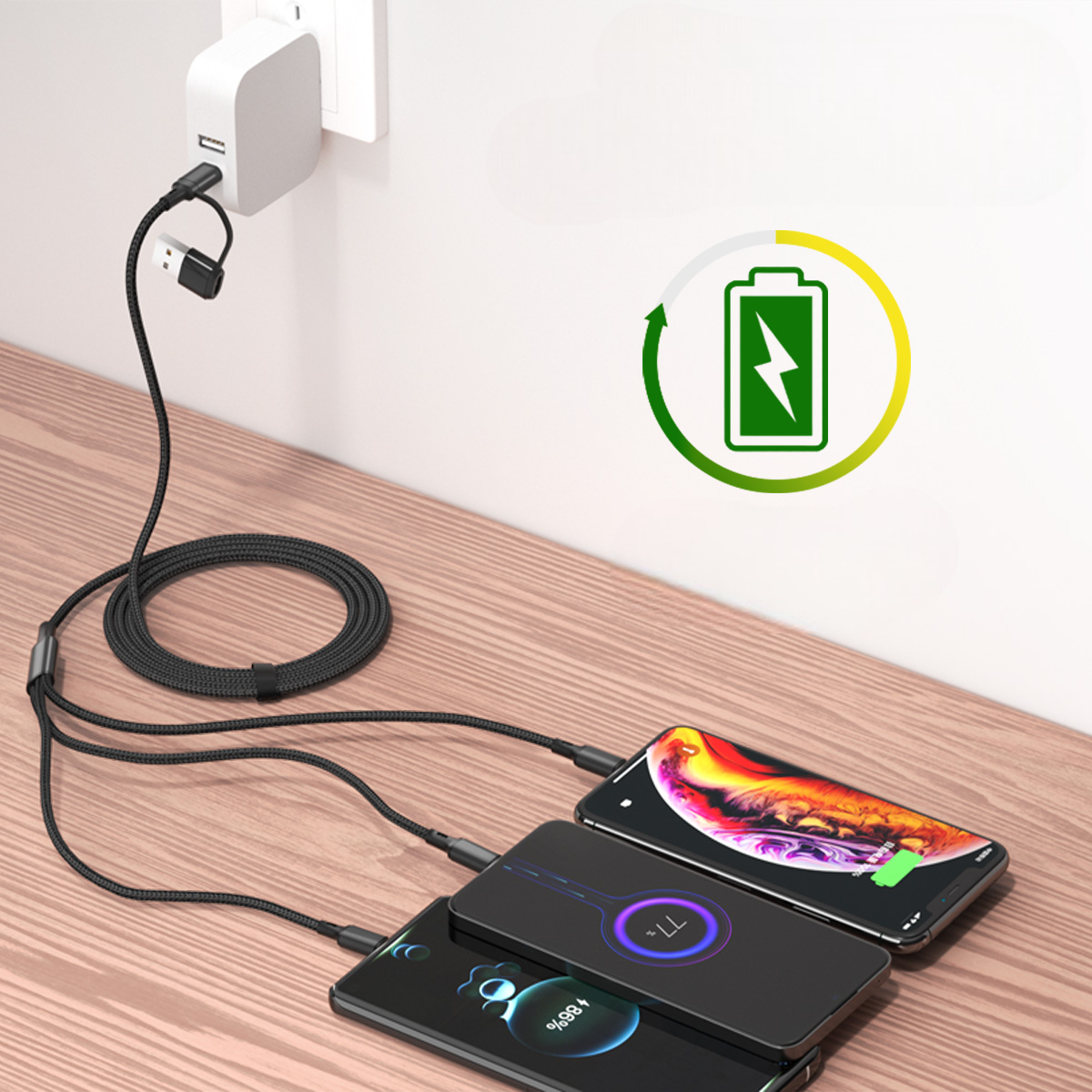 Cable 3 en 1 TurboCharge Reforzado