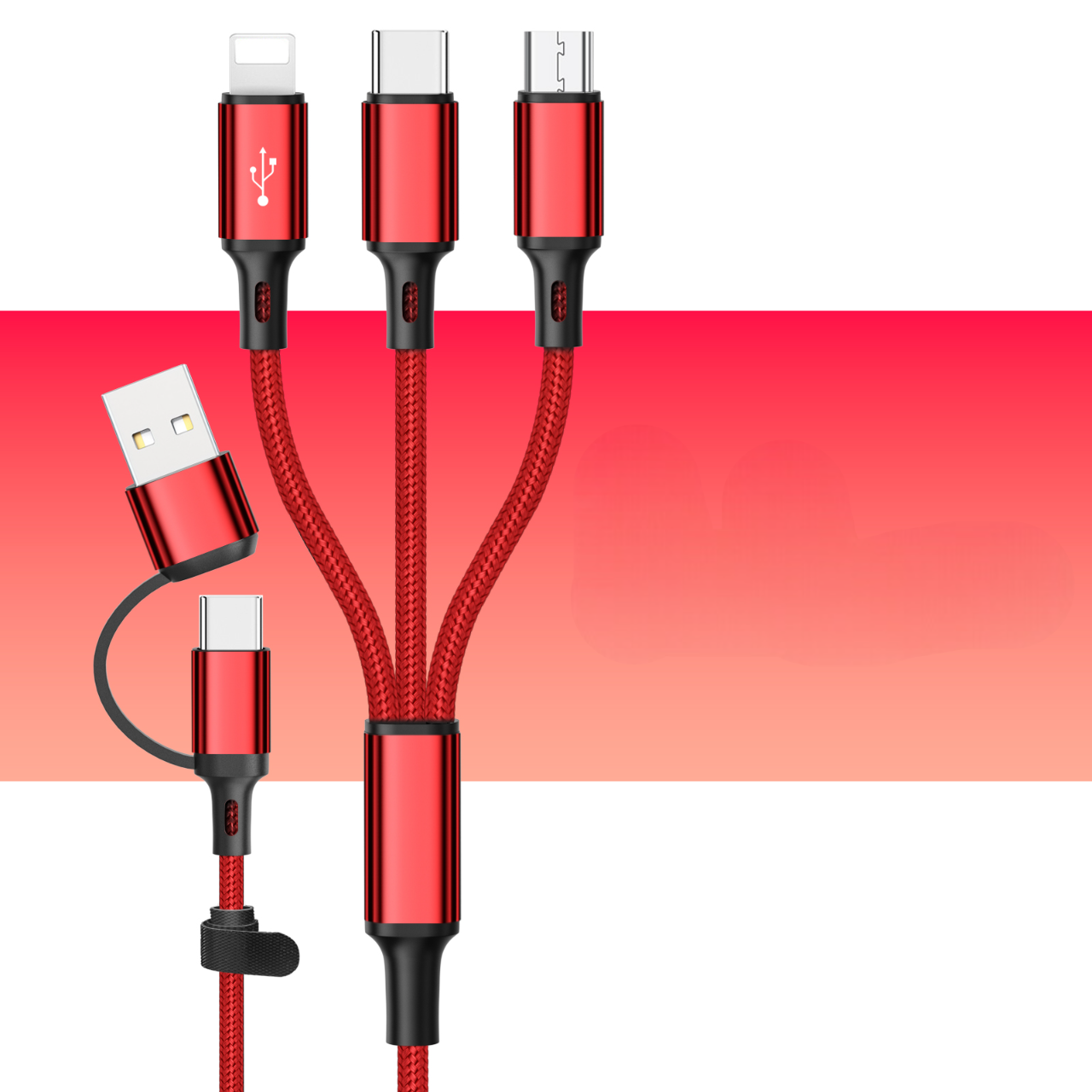 Cable 3 en 1 TurboCharge Reforzado