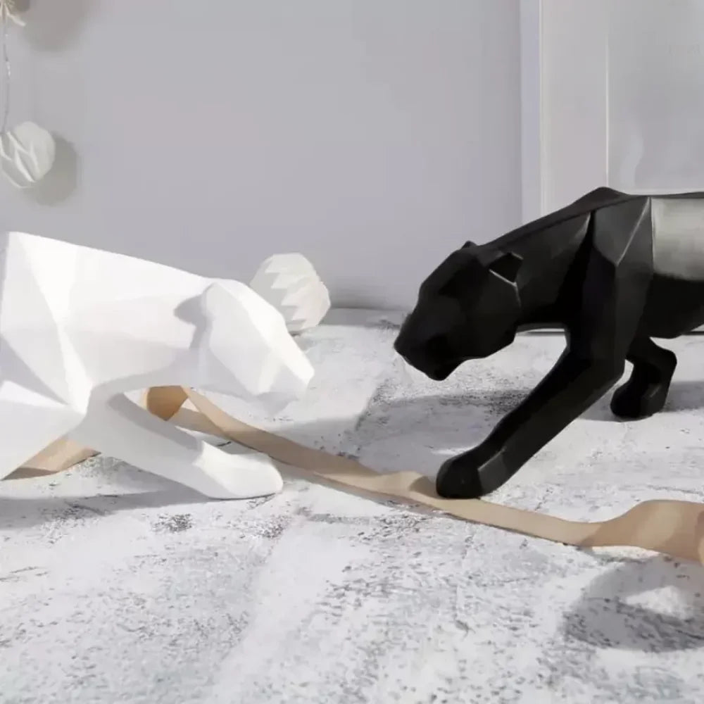 Escultura de Leopardo en Resina