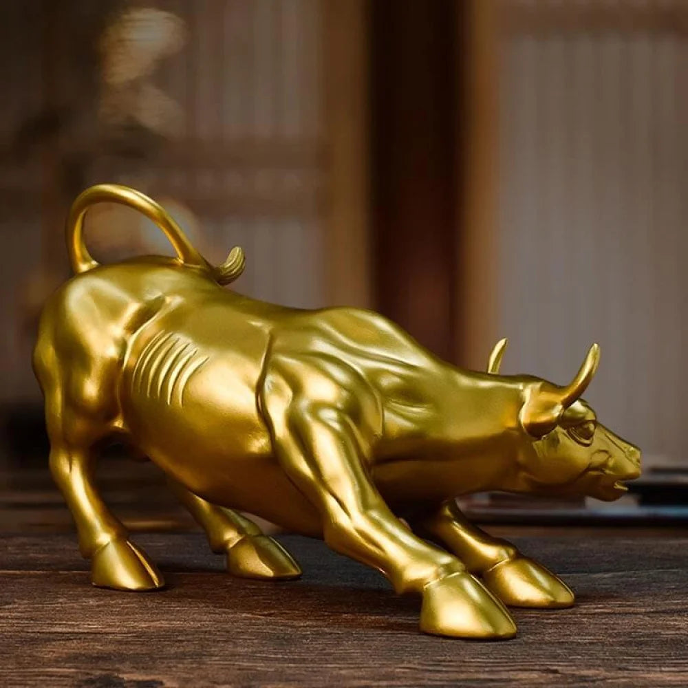 Escultura Toro de Wall Street Dorado